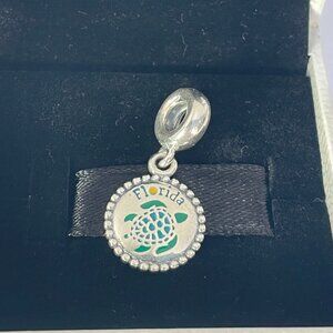 Pandora Florida Turtle Dangle Charm Travel Pendant S925 Sterling silver Jewelry